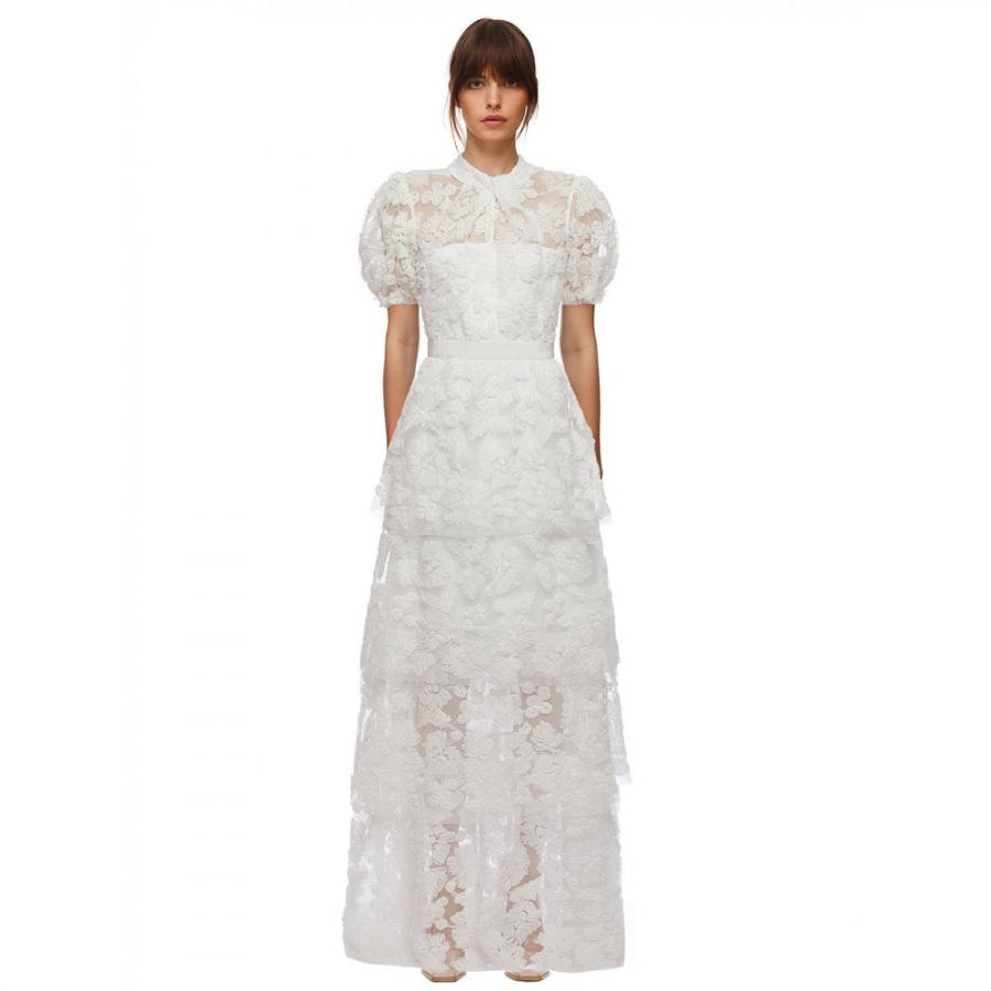 Womens Dresses | Self-Portrait Ribbon Lace Tiered Maxi Dress