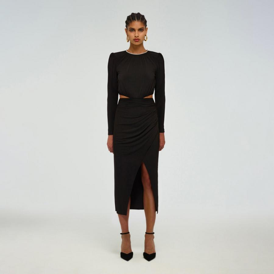 Womens Dresses | Self-Portrait Black Cut Out Midi Dress