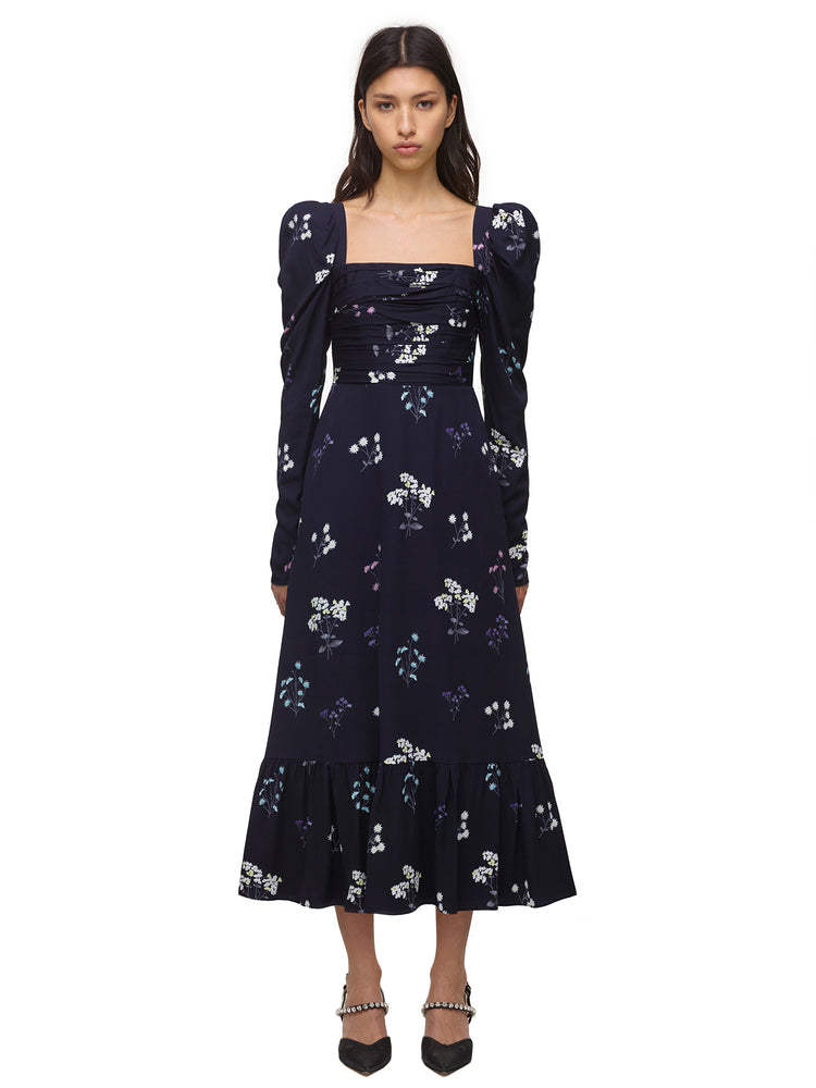 Womens Dresses | Self-Portrait Navy Vintage Floral Midi Dress