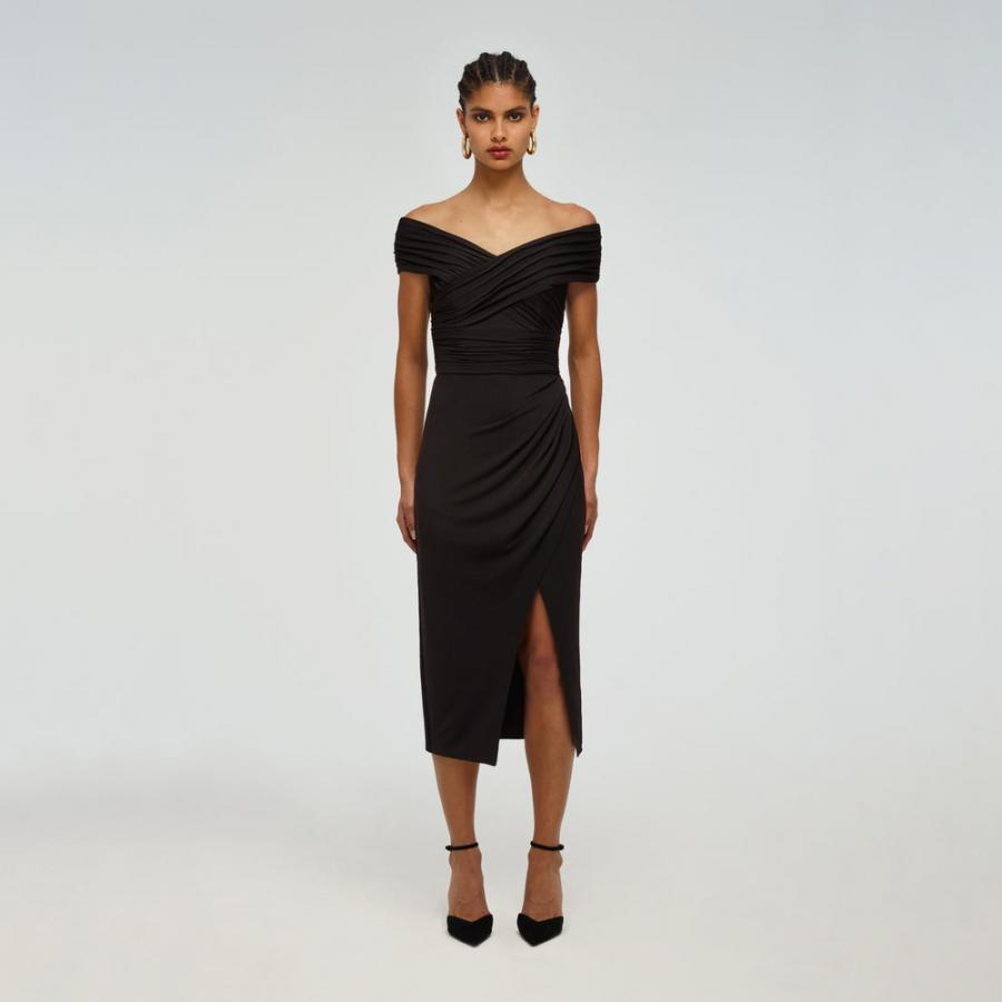 Womens Dresses | Self-Portrait Crossover Midi Dress