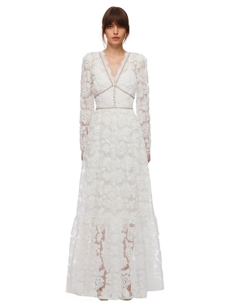 Womens Dresses | Self-Portrait Ribbon Lace Maxi Dress